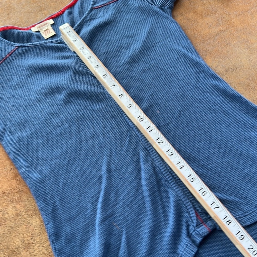 Sundance Women's Blue Long Sleeve Henley Cotton Top with Patterned Cuffs. Small - Picture 8 of 9
